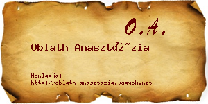 Oblath Anasztázia névjegykártya